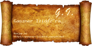 Gaszner Izidóra névjegykártya